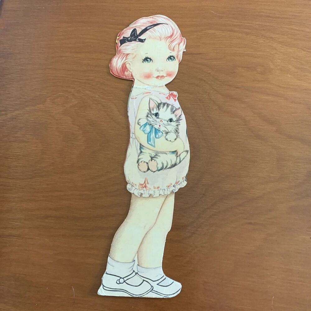 DOLL PAPER CARDBOARD DOLL 1930’s 10” Vintage w/ 9 Outfits Binky